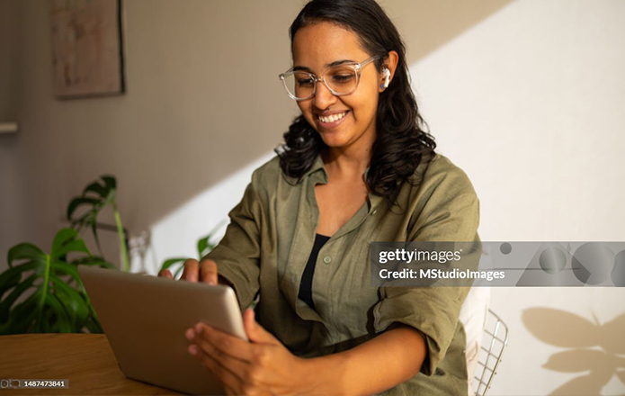 Women using tablet